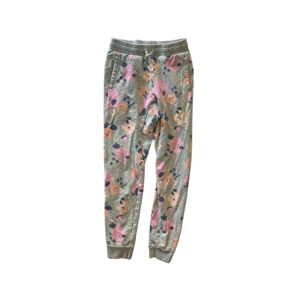 Tea Collection Gray Floral Good Sport Joggers size 12